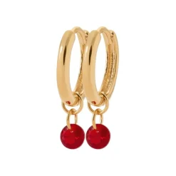 Créoles femme plaqué or teinté serti clos 12 mm - Y636UY0