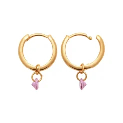 Créoles femme plaqué or teinté serti clos 12 mm - Y636UV0