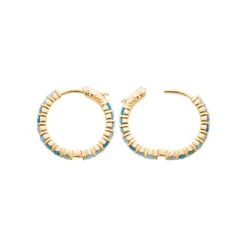 Créoles femme plaqué or teinté serti griffe 2 mm - Y63Y660