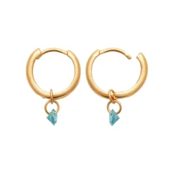 Créoles femme plaqué or teinté serti clos 12 mm - Y636U60