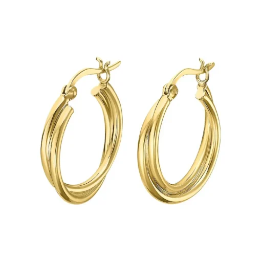 Créoles Lotus Silver Hoops LP3385-4-2 Argent doré