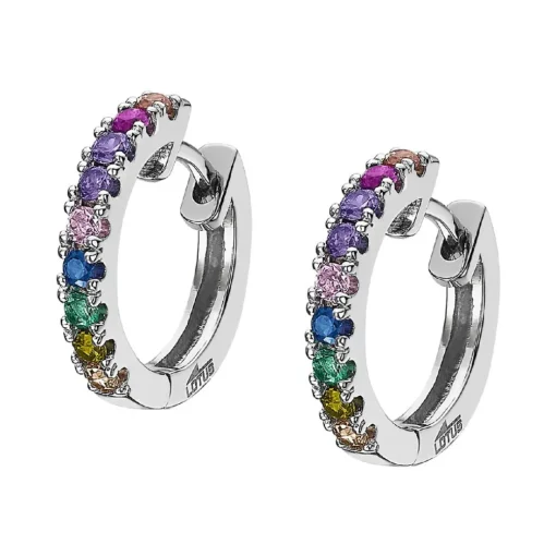 Créoles Lotus Silver Rainbow LP1993-4-1 Argent Multicolore