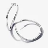 Créoles Ouvertes de Forme Organique 42 mm Argent