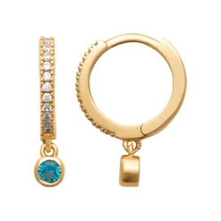 Créoles pampilles femme plaqué or teinté serti clos 12 mm - Y634360