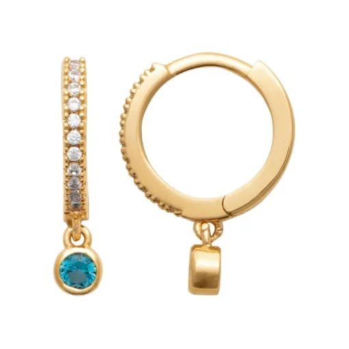 Créoles pampilles femme plaqué or teinté serti clos 12 mm - Y634360