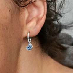 Créoles Pandora Moments papillon bleu & strass