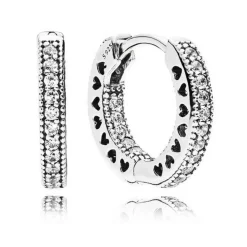 Créoles Pandora Signature Cœur Pavé