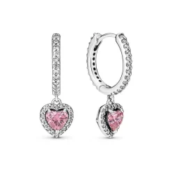 Créoles Pandora Timeless - Cœur Halo Scintillant
