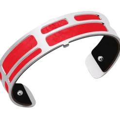 Cuir pour Bracelet Les Georgettes CUIR ROUGE VERNIS-NOIR - Cuir pour Bracelet Réversible Interchangeable Femme