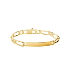 Gourmette homme maille figaro1-1 plaqué or 6 mm - 63Z006Y0