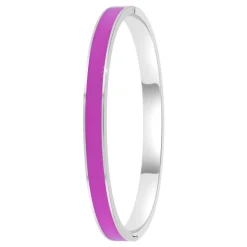 Jonc Femme So Charm - B4339-ARGENT-VIOLET - Bracelet Email Argenté