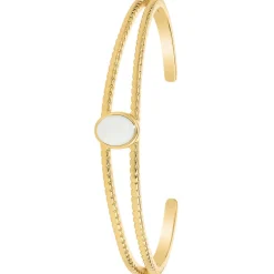 Jonc Femme So Charm - B4237-BLANC - Bracelet Mode Doré