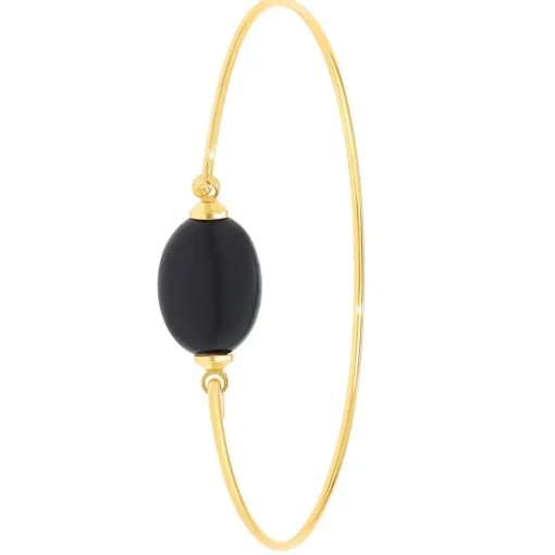 Jonc Femme So Charm - B2492-NOIR - Bracelet Mode Doré