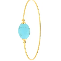 Jonc Femme So Charm - B2492-TURQUOISE - Bracelet Mode Doré