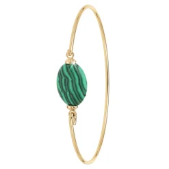 Jonc Femme So Charm - B2492-MALACHITE - Bracelet Mode Doré
