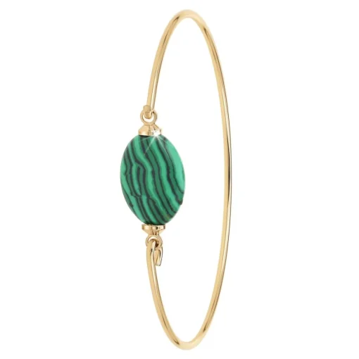 Jonc Femme So Charm - B2492-MALACHITE - Bracelet Mode Doré