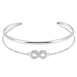 Jonc Femme So Charm - B3238-ARGENT - Bracelet Infini Argenté