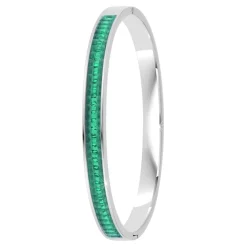 Jonc Femme So Charm - B4337-ARGENT-VERT - Bracelet Mode Argenté