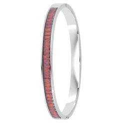 Jonc Femme So Charm - B4337-ARGENT-ROUGE - Bracelet Mode Argenté