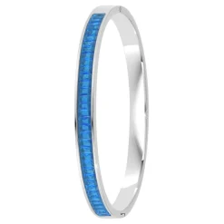 Jonc Femme So Charm - B4337-ARGENT-AQUAMARINE - Bracelet Mode Argenté