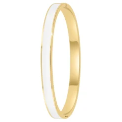 Jonc Femme So Charm - B4339-DORE-BLANC - Bracelet Email Doré