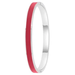 Jonc Femme So Charm - B4339-ARGENT-ROUGE - Bracelet Email Argenté