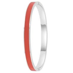 Jonc Femme So Charm - B4339-ARGENT-ORANGE - Bracelet Email Argenté