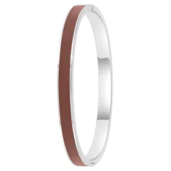Jonc Femme So Charm - B4339-ARGENT-MARRON - Bracelet Email Argenté