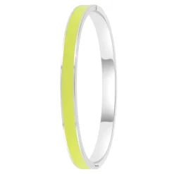 Jonc Femme So Charm - B4339-ARGENT-JAUNE - Bracelet Email Argenté