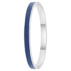 Jonc Femme So Charm - B4339-ARGENT-BLEUFONCE - Bracelet Email Argenté