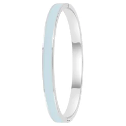 Jonc Femme So Charm - B4339-ARGENT-BLEUCLAIR - Bracelet Email Argenté