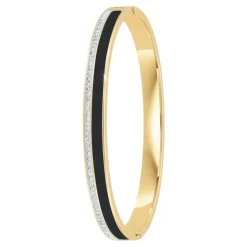 Jonc Femme So Charm - B4338-DORE-NOIR - Bracelet Email Doré