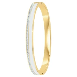 Jonc Femme So Charm - B4338-DORE-BLANC - Bracelet Email Doré