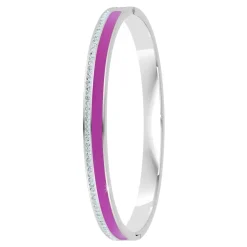 Jonc Femme So Charm - B4338-ARGENT-VIOLET - Bracelet Email Argenté