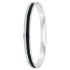 Jonc Femme So Charm - B4338-ARGENT-NOIR - Bracelet Email Argenté