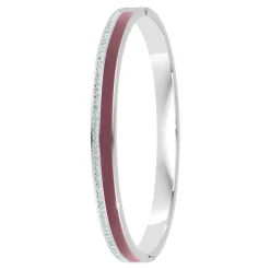 Jonc Femme So Charm - B4338-ARGENT-MARRON - Bracelet Email Argenté