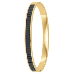 Jonc Femme So Charm - B4337-DORE-NOIR - Bracelet Mode Doré