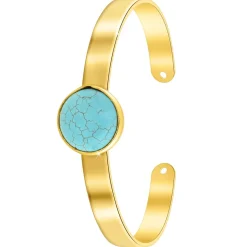 Jonc Femme So Charm - B2494-TURQUOISE - Bracelet Mode Doré