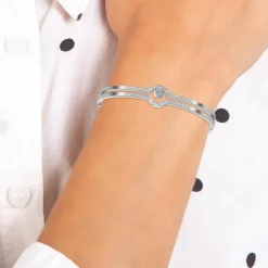 Jonc Femme So Charm - BD2597-ARGENT-DIAMANT - Bracelet Mode Argenté