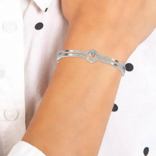 Jonc Femme So Charm - BD2597-ARGENT-DIAMANT - Bracelet Mode Argenté
