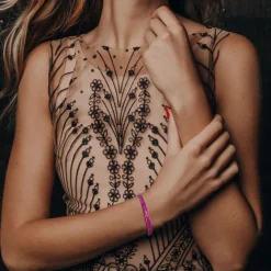 Jonc Femme So Charm - B4339-ARGENT-VIOLET - Bracelet Email Argenté