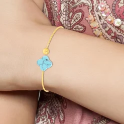 Jonc Femme So Charm - B2493-TURQUOISE - Bracelet Mode Doré