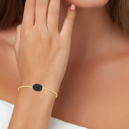 Jonc Femme So Charm - B2492-NOIR - Bracelet Mode Doré