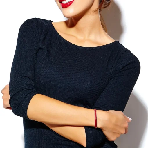 Jonc Femme So Charm - B4339-ARGENT-ROUGE - Bracelet Email Argenté
