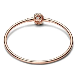Jonc Fermoir Cercles Pandora Moments Doré Rose