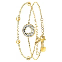 Lot de deux Bracelets Femme Angèle M B2125-BLANC+B2371-DORE