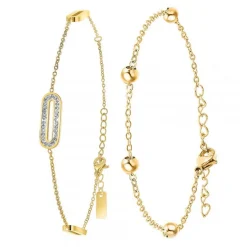 Lot de deux Bracelets Femme Angèle M B2190+B2371-DORE