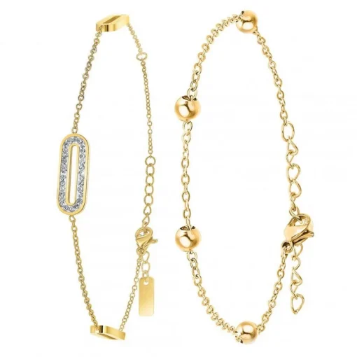 Lot de deux Bracelets Femme Angèle M B2190+B2371-DORE