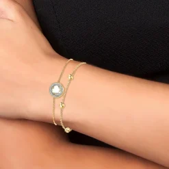 Lot de deux Bracelets Femme Angèle M B2125-BLANC+B2371-DORE