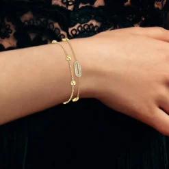 Lot de deux Bracelets Femme Angèle M B2190+B2371-DORE